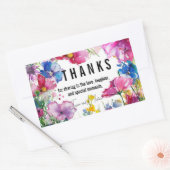 Danke 🌻 💗 🌹 Meadow Blooms Collection Rechteckiger Aufkleber (Umschlag)