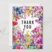 🌺 🌸 🏵️ Danke, Meadow Blooms Dankeskarte (Vorderseite)