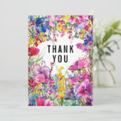 🌺 🌸 🏵️ Danke, Meadow Blooms Dankeskarte (Stehend Vorderseite)