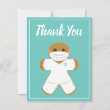 Danke Medical White Scrubs Gingerbread Mann