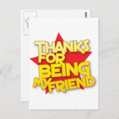 Danke, mein Freund zu sein Postkarte (Vorne/Hinten)