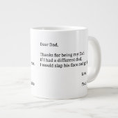 Danke, mein Vater zu sein - Zitat der Liebe Jumbo-Tasse (Vorderseite Rechts)