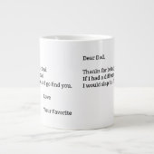 Danke, mein Vater zu sein - Zitat der Liebe Jumbo-Tasse (Vorderseite)