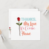 Danke, meine Liebe WillkommensZuhause Karte (Vorderseite/Rückseite Beispiel)