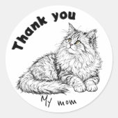Danke, meine Mutter Runder Aufkleber (Vorderseite)