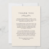Danke - Memorial Funeral Beige Karte (Vorderseite)
