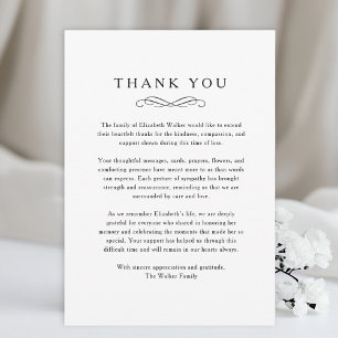 Danke - Memorial Funeral White Card