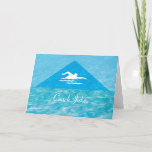 Danke Mens Swim Coach Swimmer Individuelle Name Karte