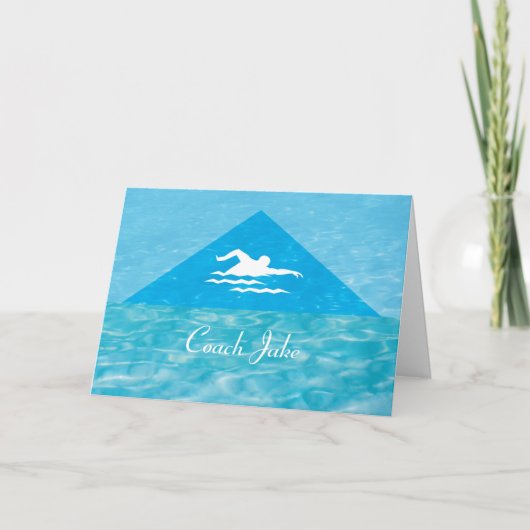 Danke Mens Swim Coach Swimmer Individuelle Name Karte (Vorderseite)