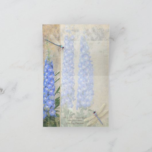 Danke merkt Libellen-SchmetterlingDelphinium (Innenseite)