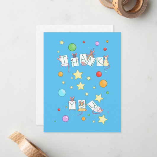 Danke, Mice Mitteilungskarte (Vorderseite/Rückseite Beispiel)