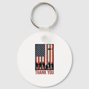 Danke Militär Amerikanisches Flagge Shirt Design_1 Schlüsselanhänger