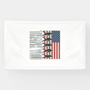 Danke Militärflagge Silhouette Vintage-Shirt D Banner