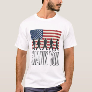 Danke Militärflagge Silhouette Vintage-Shirt D T-Shirt