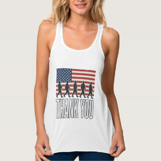 Danke Militärflagge Silhouette Vintage-Shirt D Tank Top