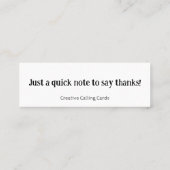 Danke Mini Calling Card Visitenkarte (Rückseite)