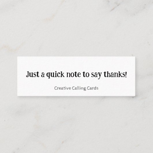 Danke Mini Calling Card Visitenkarte (Rückseite)