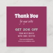 Danke | Minimalistisches Handmade-Business-Logo Rabattkarte (Rückseite)