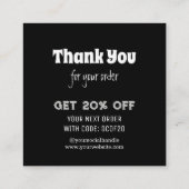 Danke | Minimalistisches Handmade-Business-Logo Rabattkarte (Rückseite)