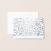 Danke. Mint Silver Wedding Folienkarte (Rückseite mit Umschlag)