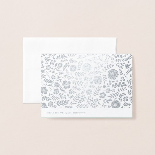 Danke. Mint Silver Wedding Folienkarte (Rückseite mit Umschlag)