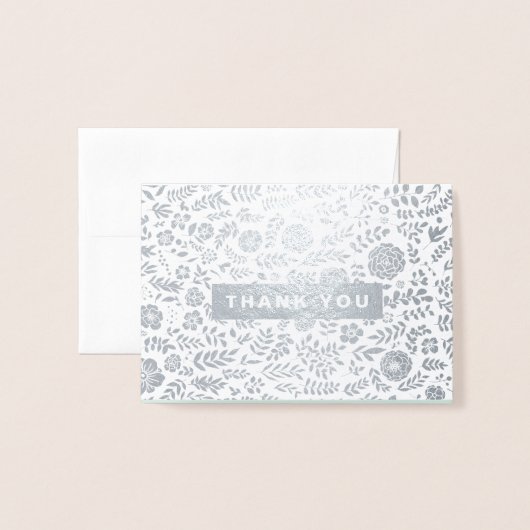 Danke. Mint Silver Wedding Folienkarte (Vorderseite mit Umschlag)