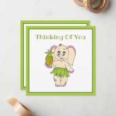 Danke, Minze floral Pinaple und Elefant Mitteilungskarte (Vorderseite/Rückseite Beispiel)