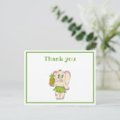 Danke, Minze floral Pinaple und Elefant Postkarte (Stehend Vorderseite)