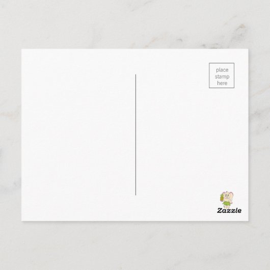 Danke, Minze floral Pinaple und Elefant Postkarte (Rückseite)