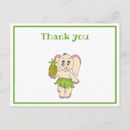 Danke, Minze floral Pinaple und Elefant Postkarte