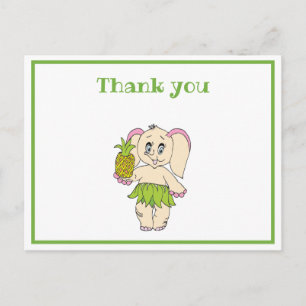 Danke, Minze floral Pinaple und Elefant Postkarte