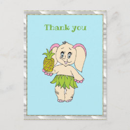 Danke, Minze floral Pinaple und Elefant Postkarte