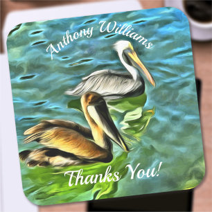 Danke Mismaloya Pelikane 0329 Quadratischer Aufkleber