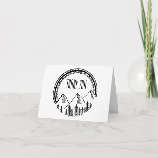 Danke, mit Bergen und Grenze zu merken Dankeskarte (Vorderseite)
