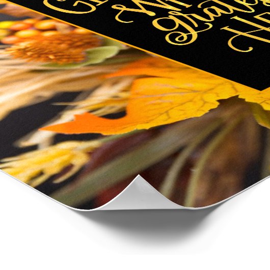 Danke mit einem Dankeschön an die Blume des Herbst Poster (Ecke)