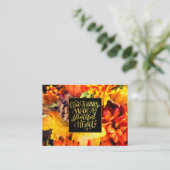 Danke mit einem Dankeschön an die Blume des Herbst Visitenkarte (Stehend Vorderseite)