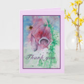 Danke mit einem Foxglove und Bienen Aquarell Karte (Gelbe Blume)