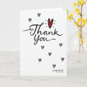 Danke mit einem roten Herzen Karte (Gelbe Blume)