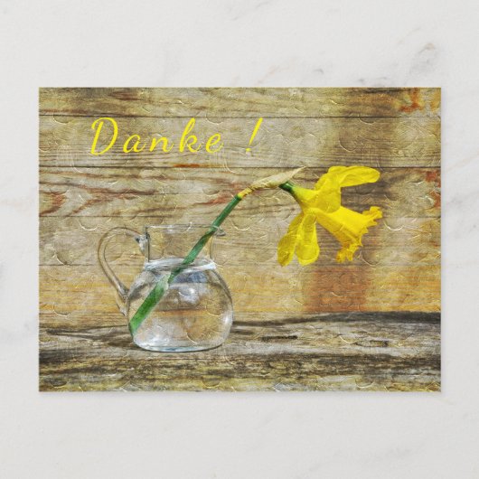 Danke mit einer Narzisse Postkarte (Vorderseite)