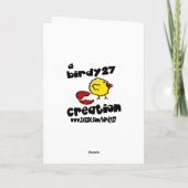 "Danke!" mit großen funky Wirbel, Streifen, Grenze Dankeskarte (Rückseite)