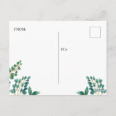 Danke mit Laub Postkarte (Rückseite)