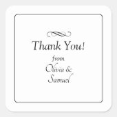 Danke! mit Namen, Schwarze Weiße Unendlichkeit Scr Quadratischer Aufkleber (Vorderseite)