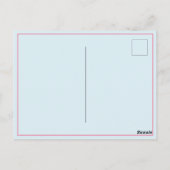 Danke mit rosa und blauem Rahmen und grüner Gingha Postkarte (Rückseite)