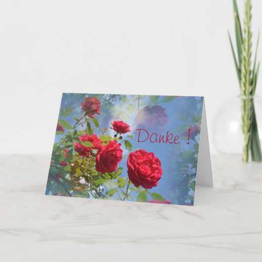 Danke mit roten Rosen Karte (Vorderseite)