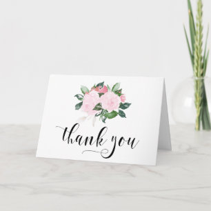 Danke mit süßen rosa Aquarellrosen