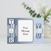 Danke, mit Text-Rahmen zu kardieren Dankeskarte (Stehend Vorderseite)