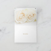 Danke, mit Weißcreme Rosen zu kardieren Dankeskarte (Innenseite)