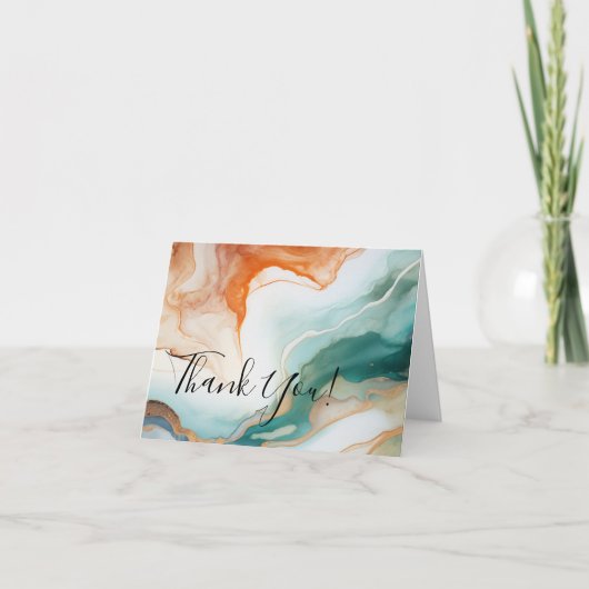 Danke | Modern Abstrakt Agate Jade Terracotta (Vorderseite)