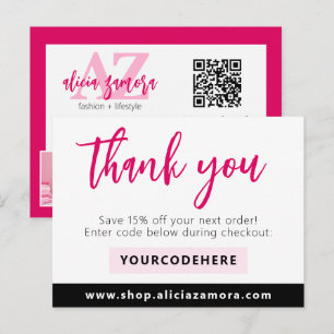 Danke Modern Magenta Boutique 4-Photo Flyer Postkarte