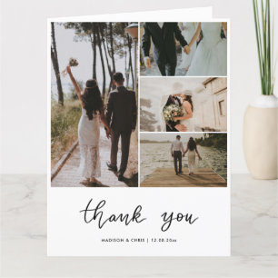 Danke Modern Script Hochzeitsfoto-Collage
